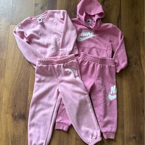 Nike Pink Kids Hoodie with White Swoosh
